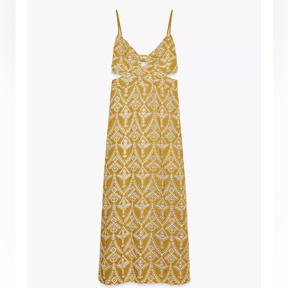 Zara embroidered Midi Dress
